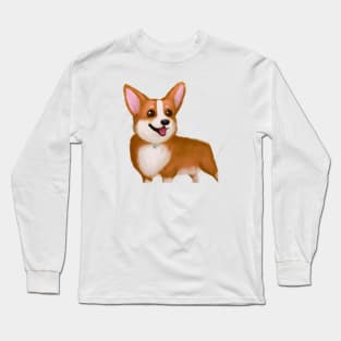 Cute Pembroke Welsh Corgi Drawing Long Sleeve T-Shirt